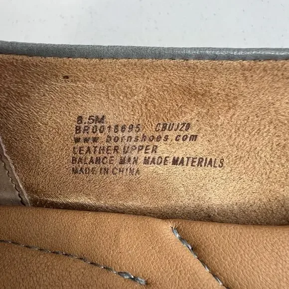 Born Beca Size 8.5 Ballet Flats Gray Leather Comfort Slip On Casual Shoes Dress - Picture 10 of 13